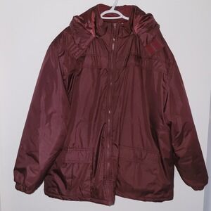 Vintage Haband's Ice House Parka Size 2XL XXL Maroon Removable Hood